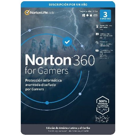 Antivirus NORTON TMNR-023 360 Gamers - 3 licencias, 1 Año(s)