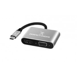 Adaptador USB-C a HDMI1+VGA PERFECT CHOICE PC-101284  (...)
