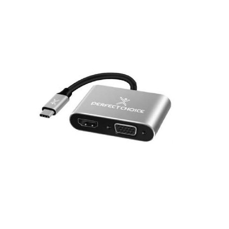 Adaptador USB-C a HDMI1+VGA PERFECT CHOICE PC-101284  (...)