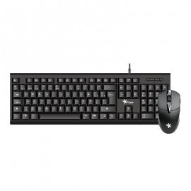 Kit de Teclado y Mouse  Stylos STPKTM4B - Español, 105 teclas, Negro