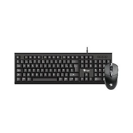 Kit de Teclado y Mouse  Stylos STPKTM4B - Español, 105 teclas, Negro
