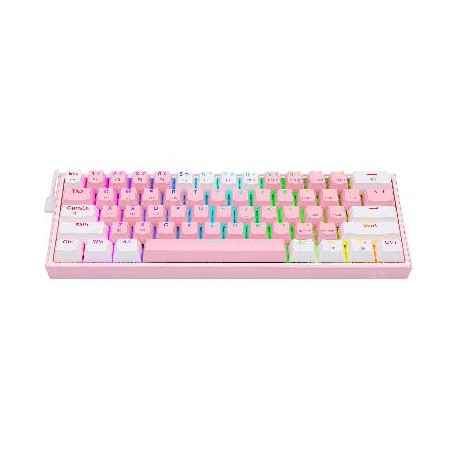 Teclado Mecánico Redragon K616-RGB PW - Rosa y Blanco