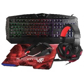 Kit Gaming 4 en 1 NECNON NGC-KRAKEN - 114 Teclas, Rojo, 3200 DPI