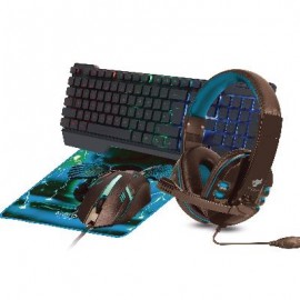 Kit Gaming 4 en 1 NECNON NGC-PEGASUS - 104 teclas, Azul, 1000 DPI