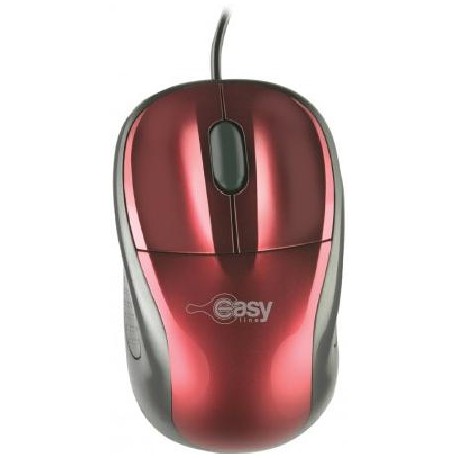 Mouse Easy Line EASY LINE - Rojo, 3 botones, Óptico, 1000 DPI