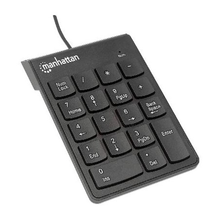 Teclado MANHATTAN - USB, Numérico, Negro