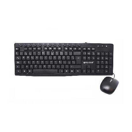 Kit de teclado y mouse Naceb Technology - Estándar, Negro