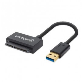Convertidor MANHATTAN 130424 - SATA, Macho/Macho, Negro
