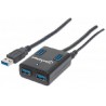 Hub USB MANHATTAN - USB 3.0, Negro, 4 puertos