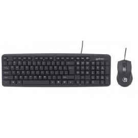 Kit de Mouse y Teclado 178464 MANHATTAN - Estándar, Negro, 1000 DPI