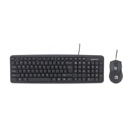 Kit de Mouse y Teclado 178464 MANHATTAN - Estándar, Negro, 1000 DPI