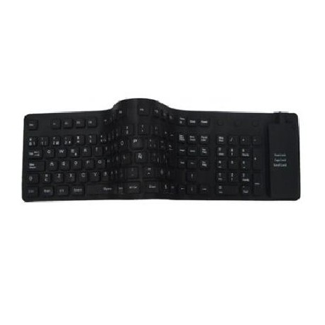 Teclado Flexible BROBOTIX - USB, Negro, Notebook/PC