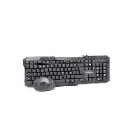 Kit Teclado y Mouse Naceb Technology NA-618 - Estándar, Negro