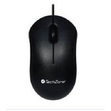 Mouse TECHZONE TZMOU01 - Negro, Óptico, 1000 DPI
