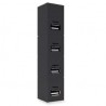 Hub USB V2.0 - BASICO, 4 Puertos, Negro, BROBOTIX 180727-2